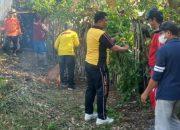 Bhabinkamtibmas Kelurahan Katimbang Bersama Warga Perumahan Kodam III Gelar Kerja Bakti
